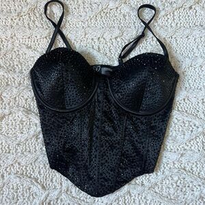 Studded Black Bustier Top